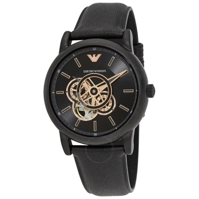Emporio Armani Chronograph Automatic Black Dial Men's Watch Ar60012 In Black / Gold Tone / Rose / Rose Gold Tone