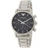 Emporio Armani Chronograph Black Dial Watch, 43mm In Silver