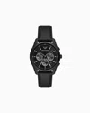 Emporio Armani Chronograph Black Leather Watch