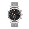 Emporio Armani Chronograph Stainless Steel Mesh Mens Watch In Metallic