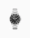 Emporio Armani Chronograph Stainless Steel Watch In Multicoloured