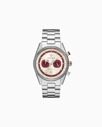 Emporio Armani Chronograph Stainless Steel Watch In Multicoloured