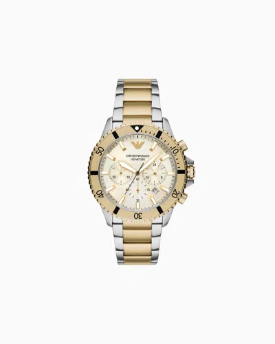 Emporio Armani Chronograph Two-tone Stainless Steel Watch In Multicoloured