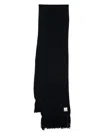 Emporio Armani Chunky-knit Fringed Scarf In Blue