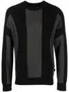 Emporio Armani Chunky-knit Striped Jumper In Black