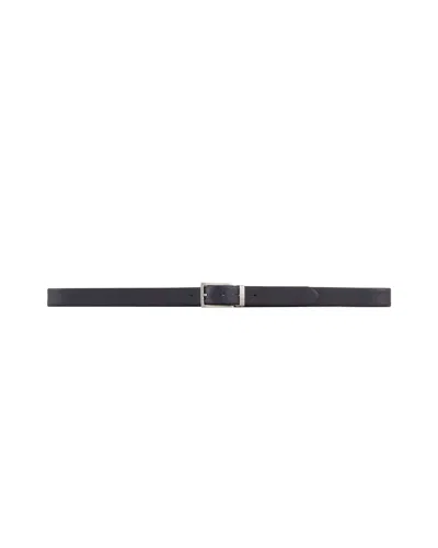 Emporio Armani Cintura Reversibile Con Eagle Embossed All Over In Black