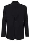 Emporio Armani Classic Black Blazer With Notched Lapel In Black