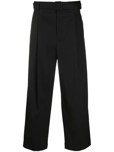 Emporio Armani Wide-leg Tailored Trousers In Black