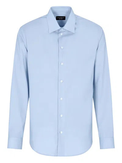 EMPORIO ARMANI EMPORIO ARMANI CLASSIC BLUE LONG SLEEVE SHIRT