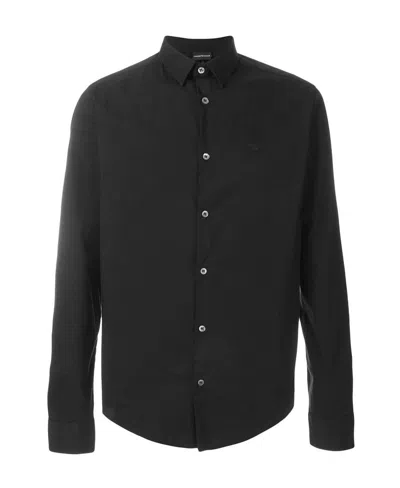 Emporio Armani Classic Button-down Shirt In Black