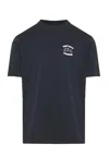 Emporio Armani Asv Jersey T-shirt With ‘let The Sea Set You Free' Embroidery In Iconico 0920 Blu Nav