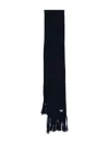 Emporio Armani Ribbed Wool Scarf In Black