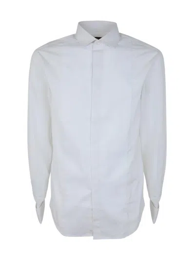 Emporio Armani Tailored Shirt With Buttoned Cuffs In White