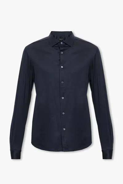 Emporio Armani Classic Shirt In Blue