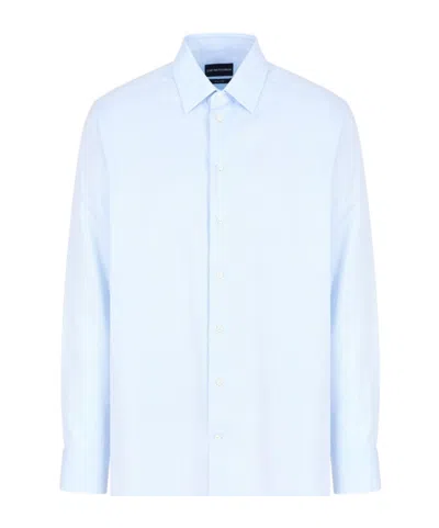 Emporio Armani Classic Shirts In Blue