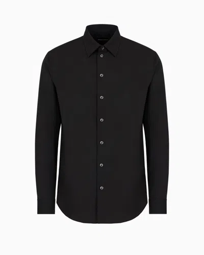 Emporio Armani Classic Shirts In Black