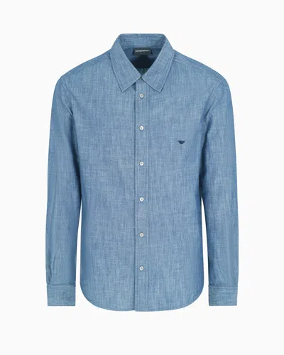 Emporio Armani Classic Shirts In Light Blue