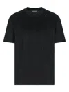 Emporio Armani Clubwear T-shirt In A Lyocell Blend Jersey With Rhinestones In Black