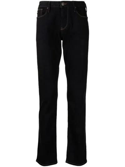 Emporio Armani Classic Straight-leg Jeans With Five-pocket Design In Black