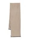 Emporio Armani Petite Scarf With Fringed Edges And Soft Texture In Neutral