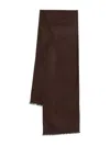Emporio Armani Luxurious Soft Fringe Scarf Accessory In Brown