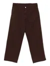 Emporio Armani Wide Leg Trousers With Side And Back Pockets In Brown