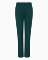 Emporio Armani Straight-leg Couture Cotton Trousers In Green