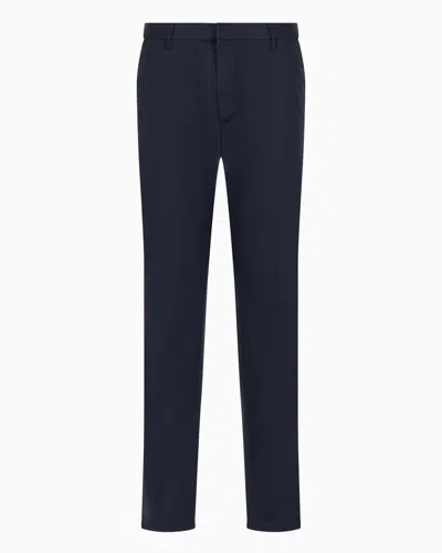 Emporio Armani Classic Trousers In Navy Blue