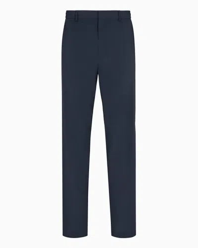 Emporio Armani Classic Trousers In Navy Blue