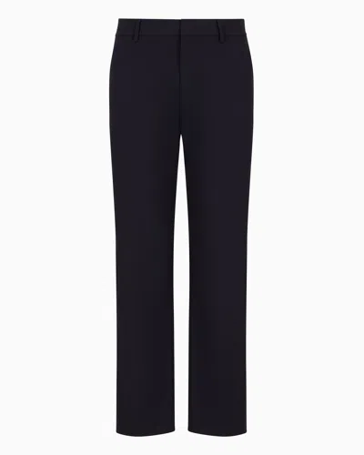 Emporio Armani Classic Trousers In Navy Blue