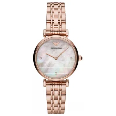 Emporio Armani Mother-of-pearl Dial 32mm Watch In Gold