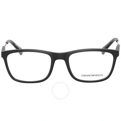 Emporio Armani Clear Demo Rectangular Men's Eyeglasses Ea3165 5870 53 In N/a
