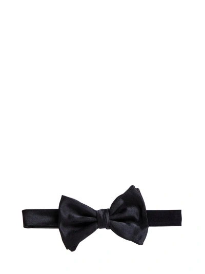 Emporio Armani Clip-fastened Bow Tie In Black