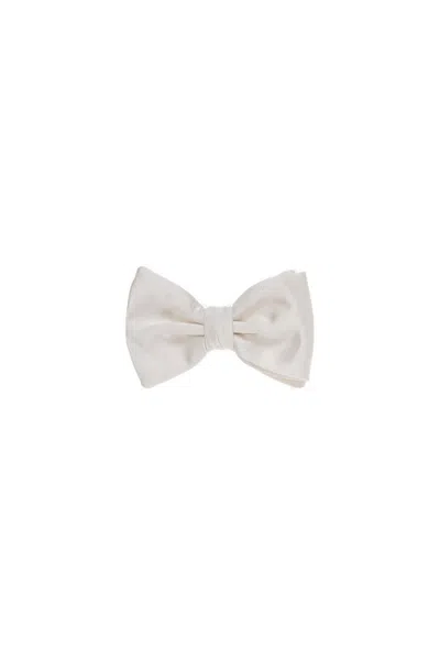 Emporio Armani Clip-fastened Bow Tie In White
