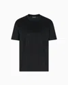 Emporio Armani Clubwear T-shirt In A Lyocell Blend Jersey With Rhinestones In Black