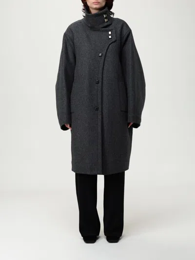 EMPORIO ARMANI COAT EMPORIO ARMANI WOMAN COLOR CHARCOAL,434757033