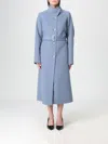 Emporio Armani Coat  Woman Color Gnawed Blue In Blue
