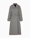 Emporio Armani Coat In Water-repellent Fabric With A Chevron Motif