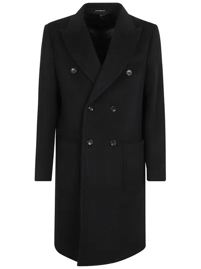 Emporio Armani Coat In Black