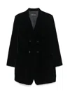 Emporio Armani Velvet Blazer In Deep Blue