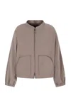 Emporio Armani Zipped Blouson Jacket In Neutral