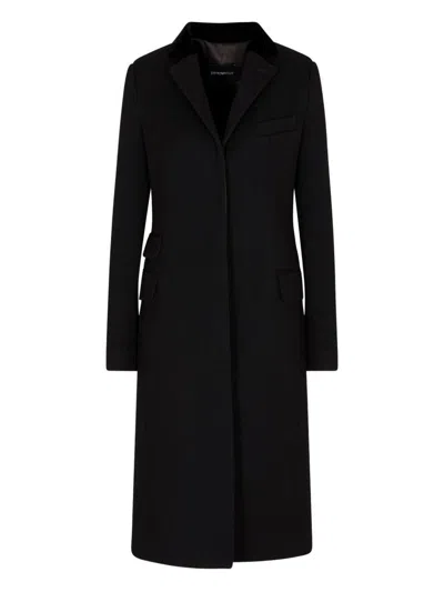 Emporio Armani Single-breasted Coat In Black