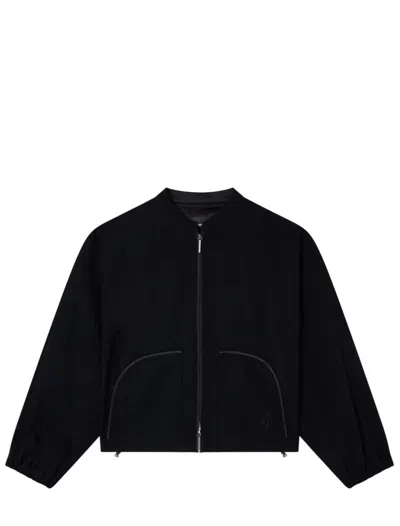 Emporio Armani Embroidered-logo Jacket In Black