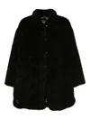 Emporio Armani Teddy Coat In Black