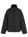 Emporio Armani Basket-weave High-neck Jacket In Black