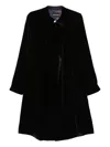 Emporio Armani Knee Length Velvet Coat With Long Sleeves In Animal Print