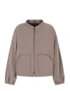 Emporio Armani Jacket With Embroidered Logo In Brown