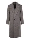 Emporio Armani Double Breasted Midi Coat In Brown