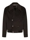 Emporio Armani Long-sleeved Casual Jacket In Brown