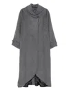 Emporio Armani Mid-length Coat With Collar And Back Vent In Gray